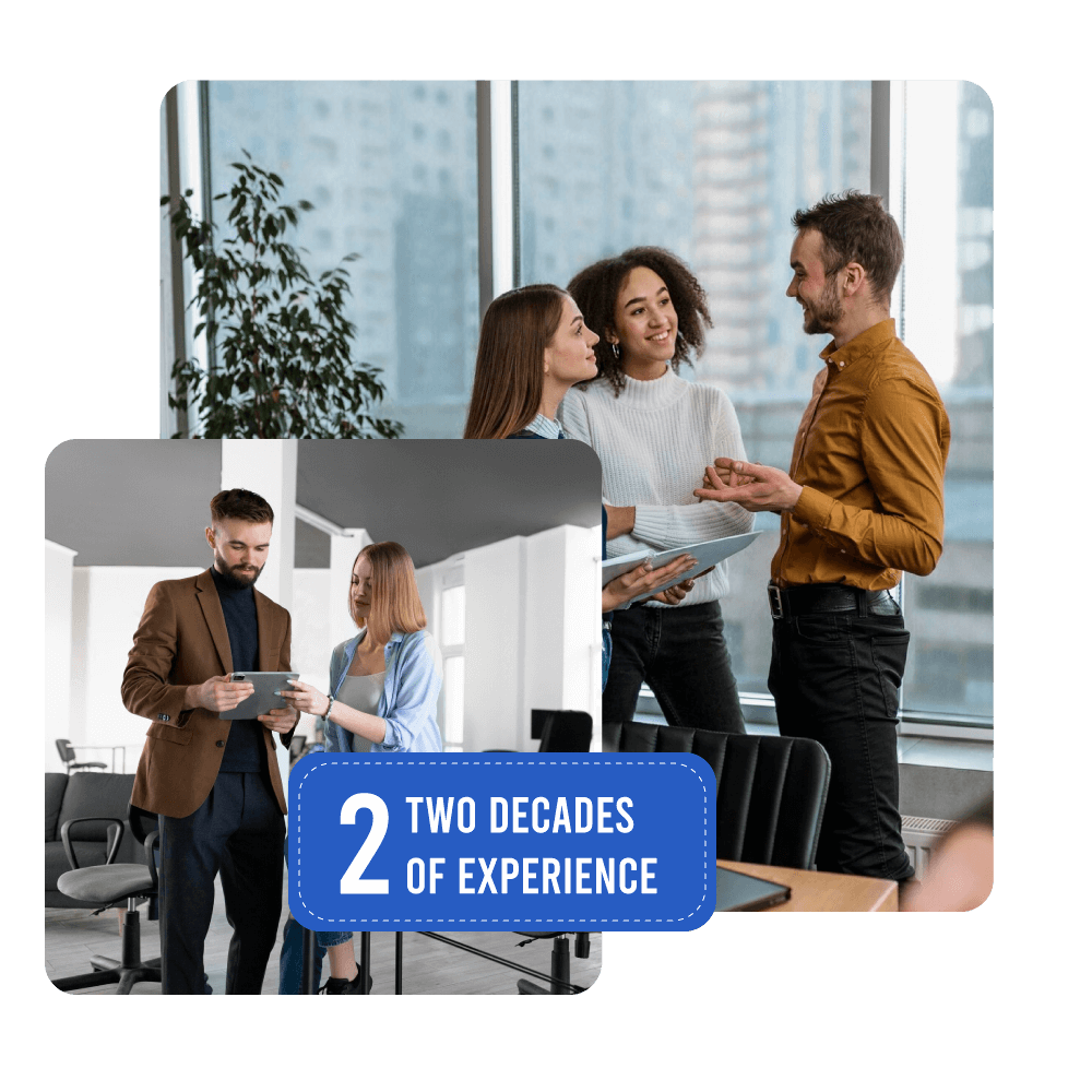 Group of people discussing insurance policy in office